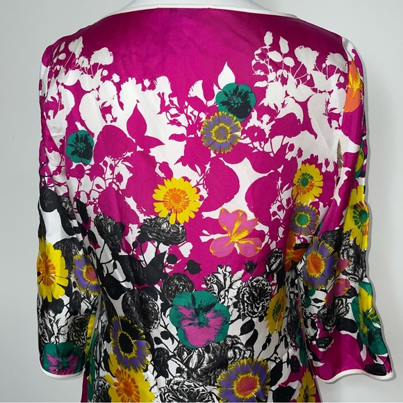 Helios & Luna Silk Floral Tunic Top Blouse Size 6 - Picture 6 of 16